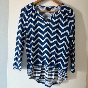 Lucky Brand, size medium, blue and white tunic